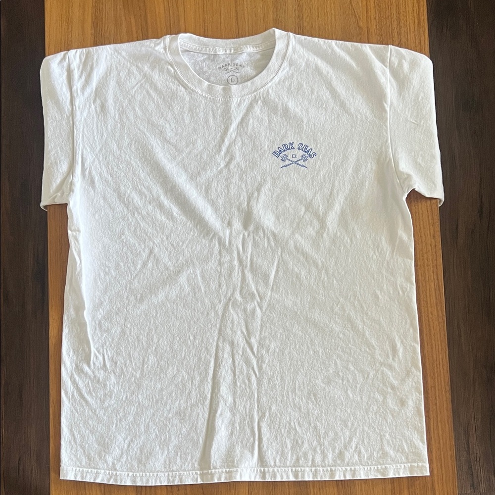 Dark Seas White Crewneck T-Shirt - Small Chest Logo
